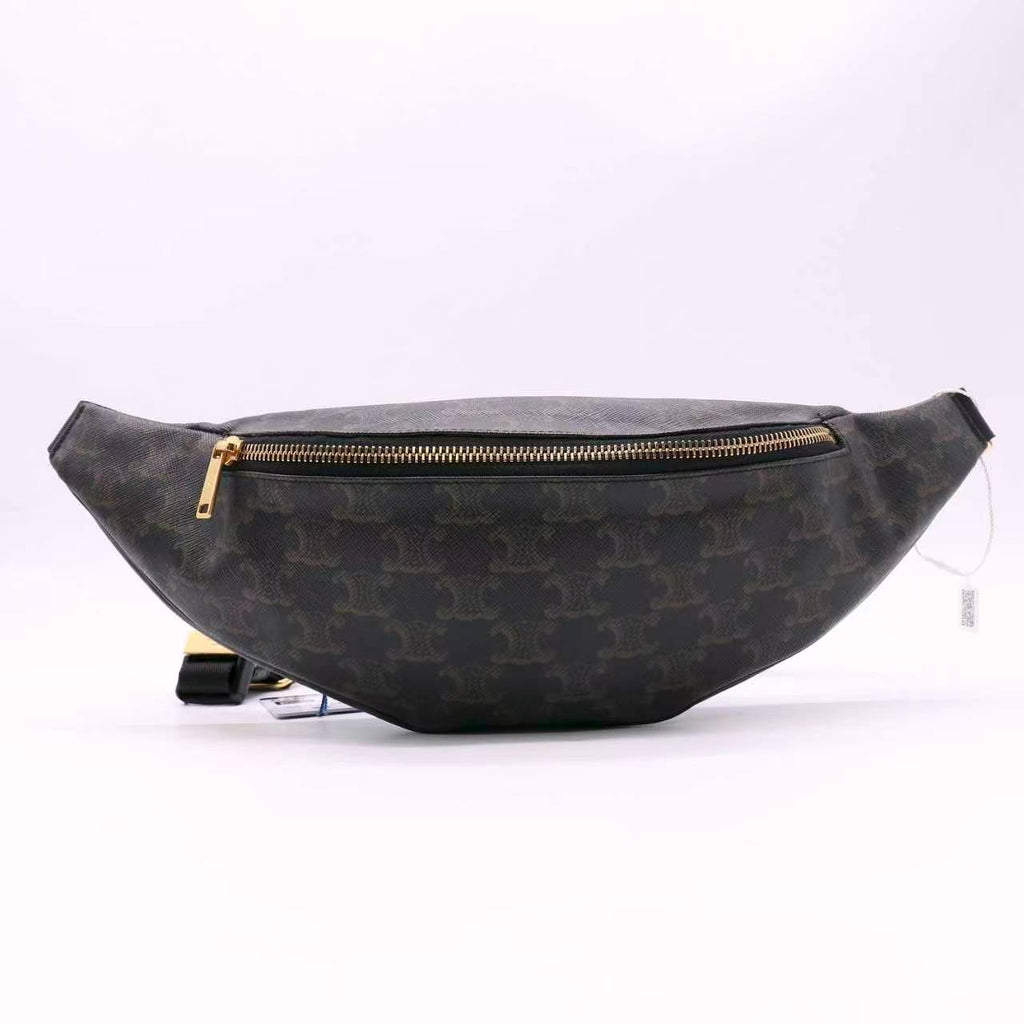 Celine Triomphe Canvas Belt Bag Black twins LDJ5428