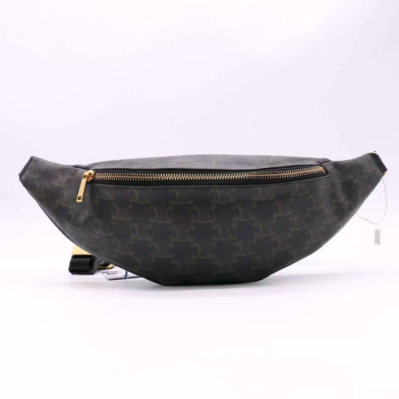 Celine Triomphe Canvas Belt Bag Black twins LDJ5428