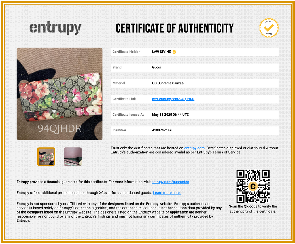 Continental Wallet Blooms Print GG Coated Canvas