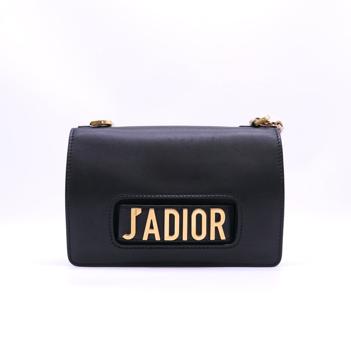 Calfskin J'Adior Chain Flap Bag Black Twins LDZ1670