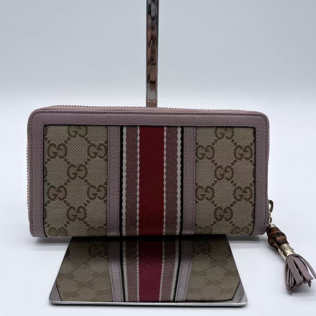 GUCCI Vintage Web Zippy Wallet