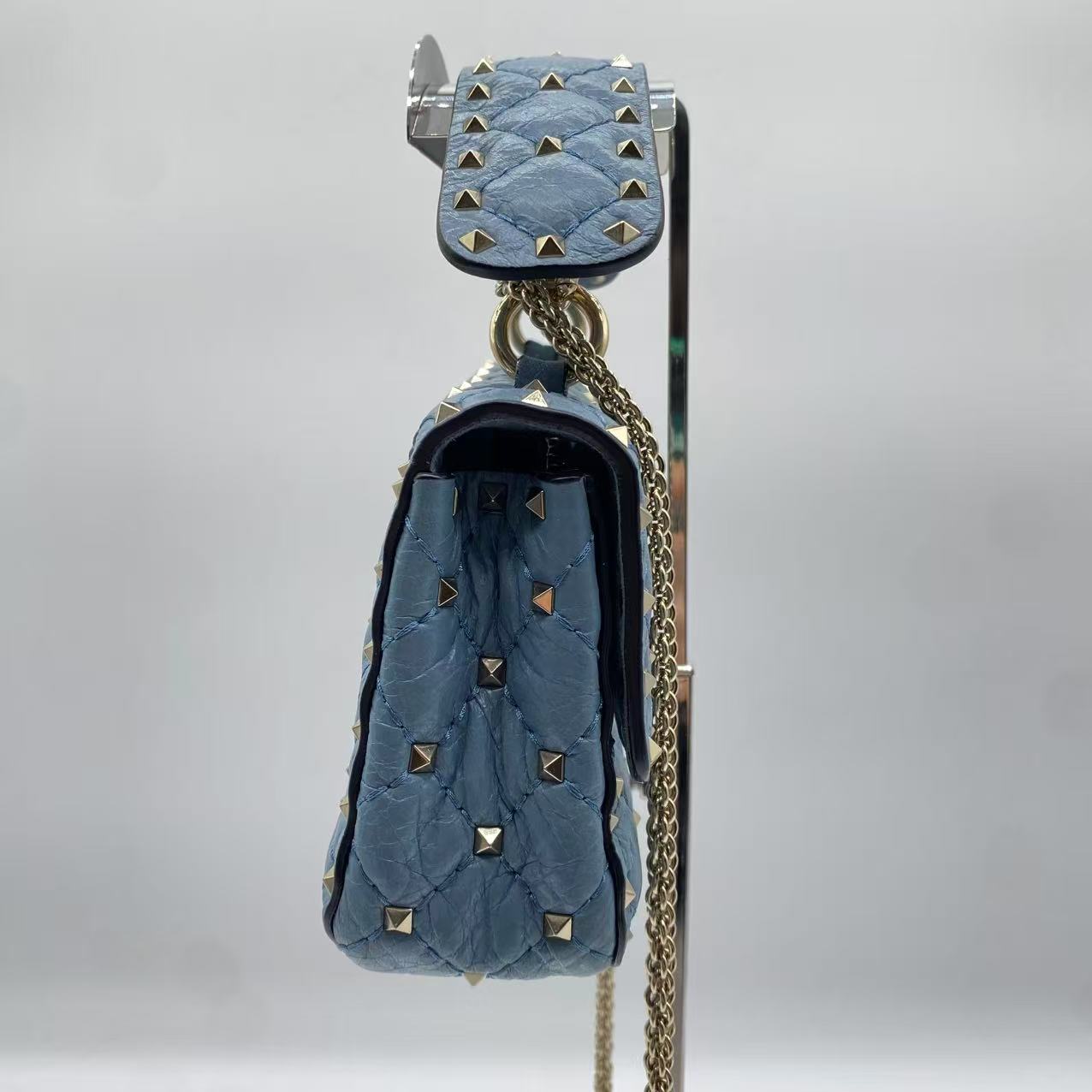 Valentino Rockstud Spike Flap Bag Quilted Leather Small