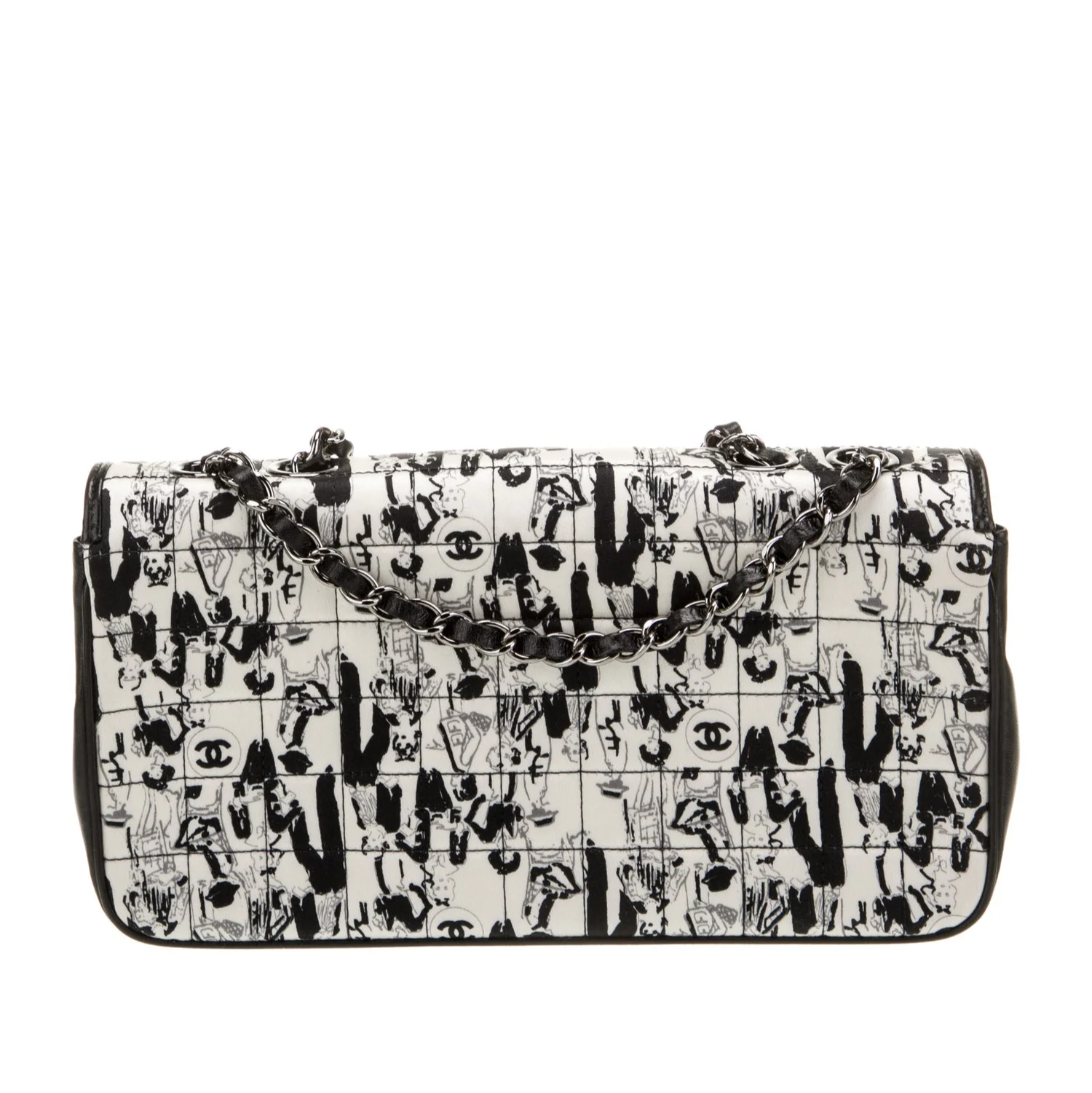 Limited Edition Scarf Flap Bag Printed Silk and Leather Medium Twins