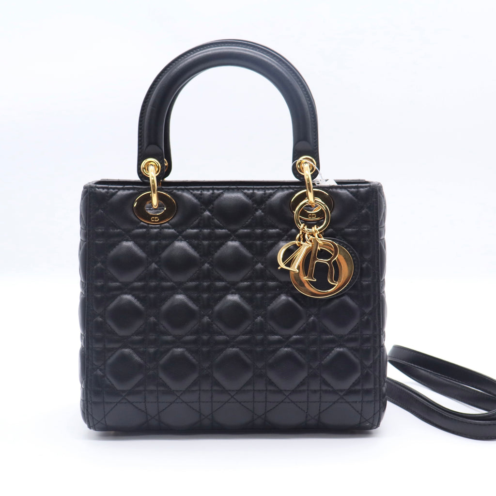 Christian Dior Lady Dior Bag Cannage Quilt Grained Calfskin Medium twins LDJ3382