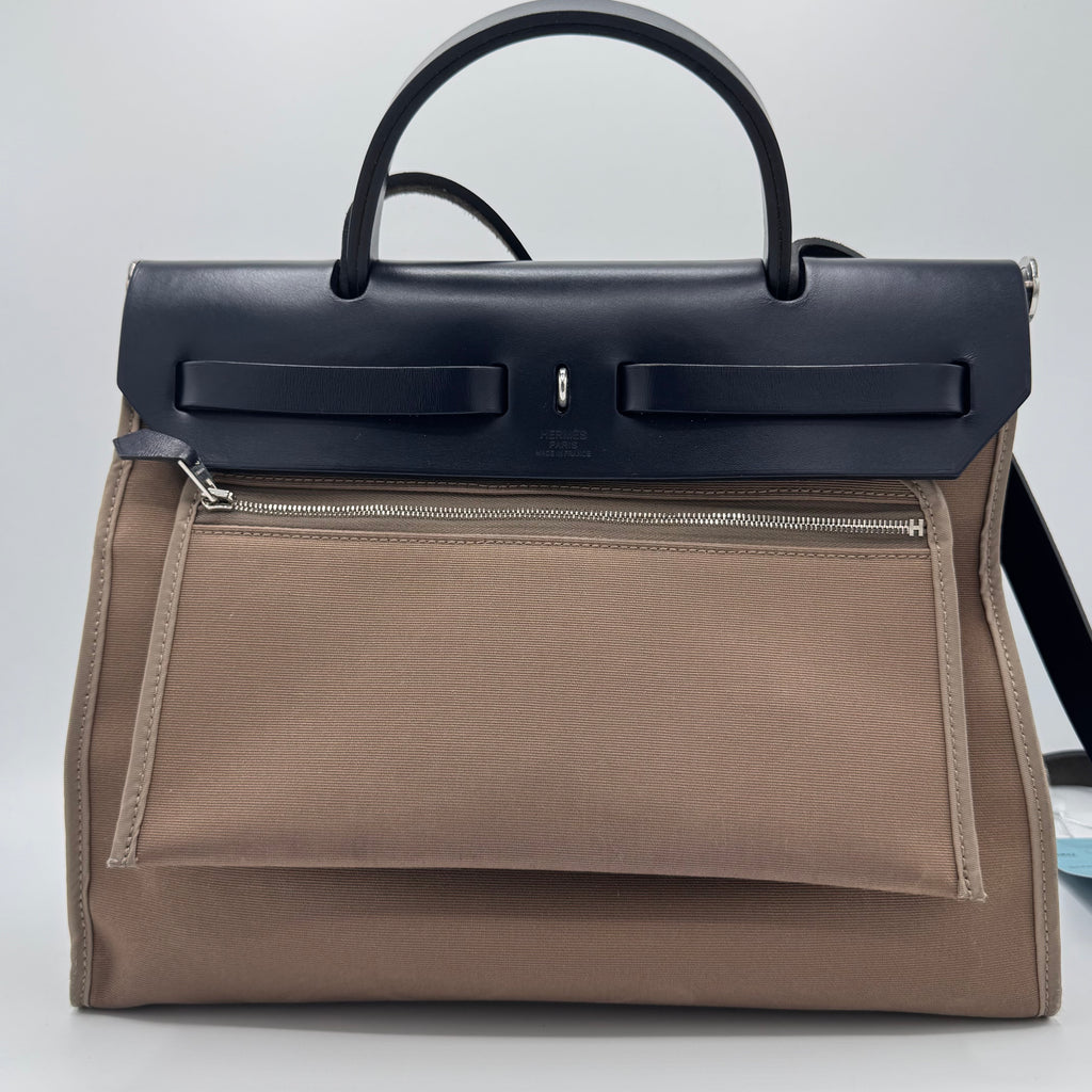 Hermes Herbag Zip Leather and Toile 31