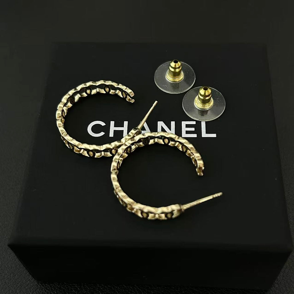 Chanel 2021 CC Hoop Earrings twins LDJ4472