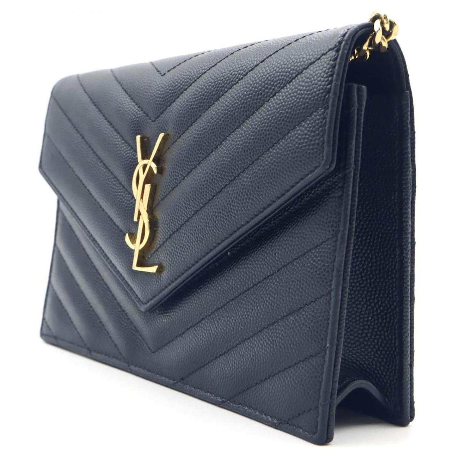 Classic Monogram Envelope Satchel Matelasse Chevron Leather twins
