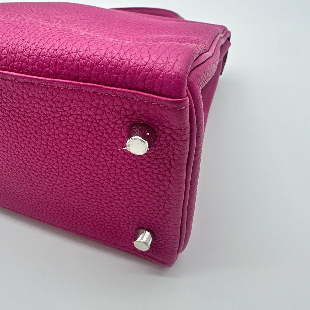 Kelly Handbag Rose Pourpre Togo with Palladium Hardware 28