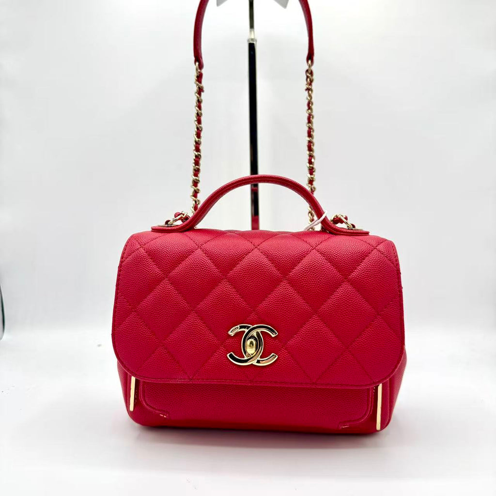 Business Affinity Flap Bag Quilted Caviar Small