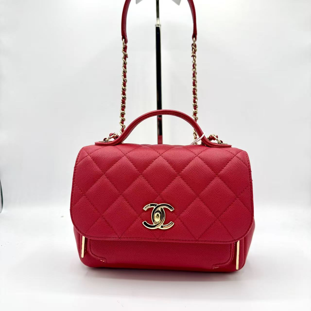 Business Affinity Flap Bag Quilted Caviar Small