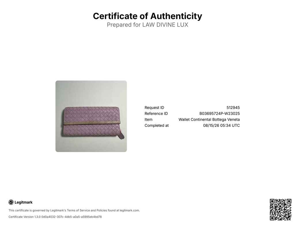Bottega Veneta Nappa Intrecciato Continental Flap Wallet Twins W23025