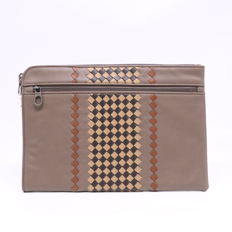 Intrecciato Lambskin Weave Pouch Twins LDJ6696
