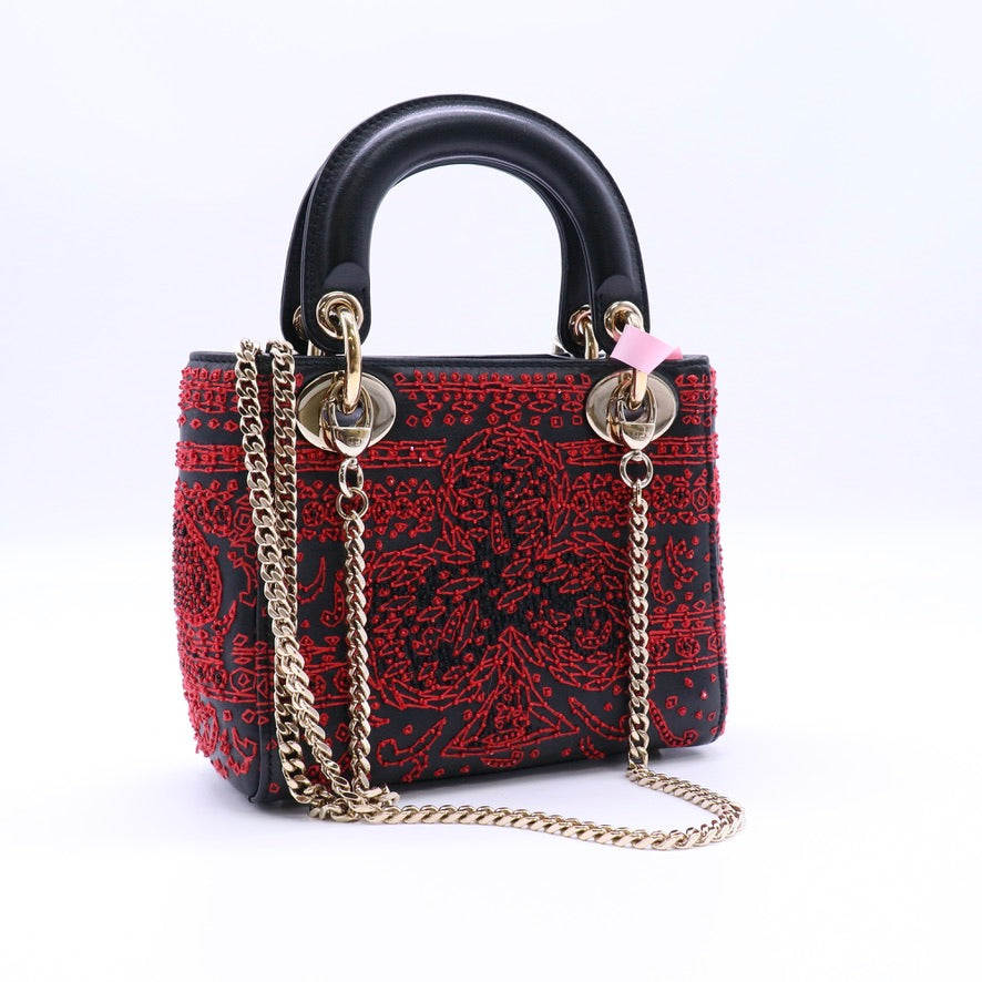 Christian Dior Calfskin Playing Cards Lady Dior Mini Twins LDJ4269