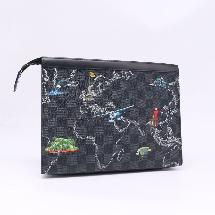 Pochette Voyage Limited Edition Renaissance Map Damier Graphite MM Twins LDJ6724