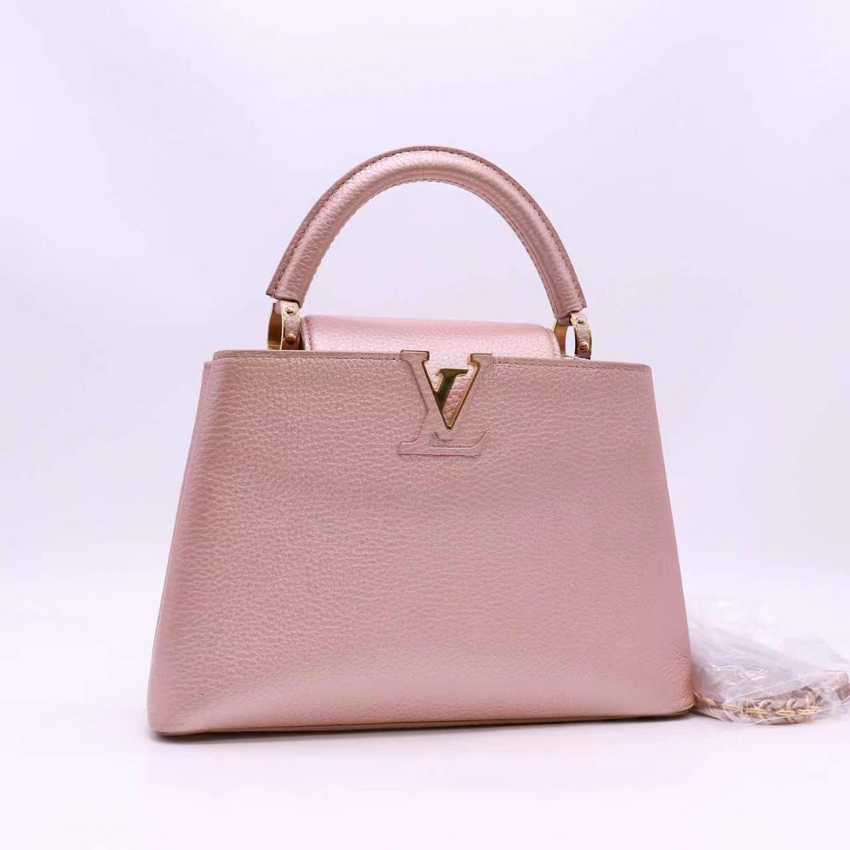 Louis Vuitton Metallic Taurillon Capucines BB Pearly Pink twins LDZ1608