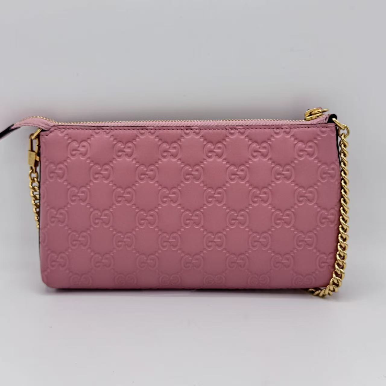 Chain Wristlet Wallet Guccissima Leather
