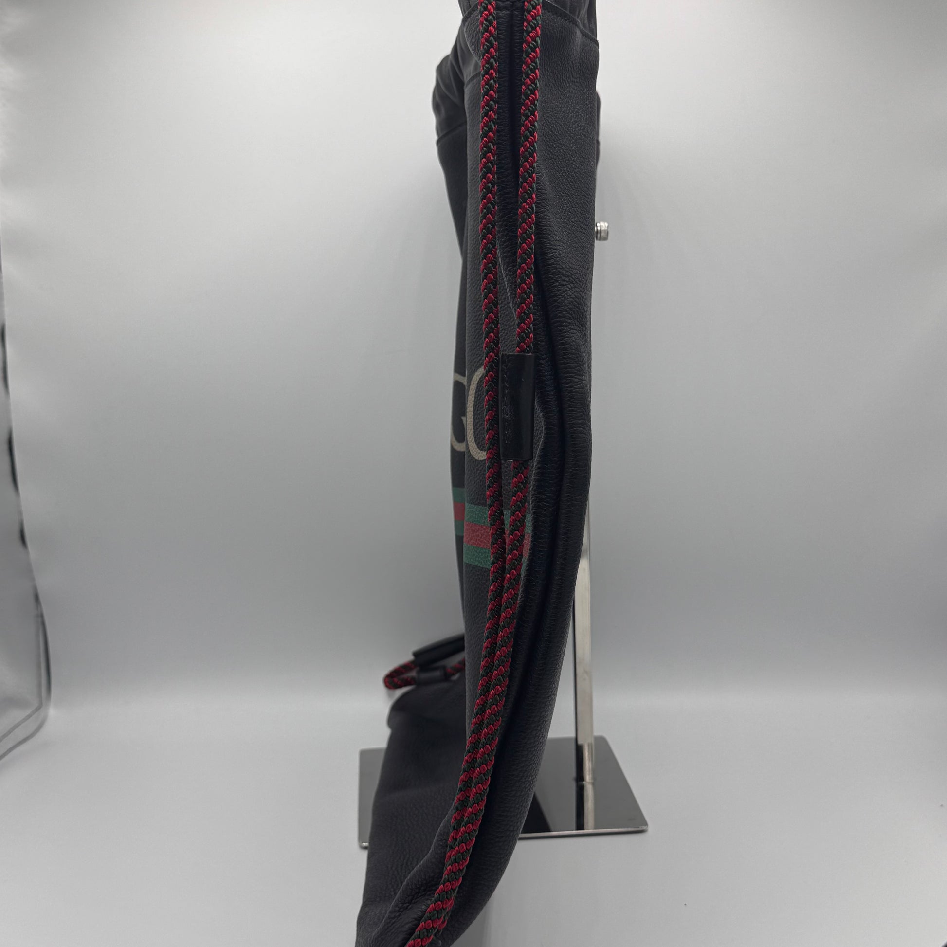 Gucci- Logo Drawstring Backpack Printed Leather