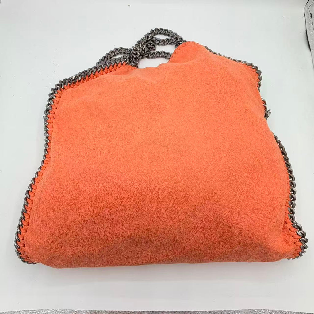 Shaggy Deer Mini Falabella Fold Over Tote Orange
