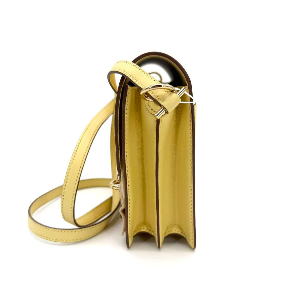 Roulis 18 Bag Swift 1Z Jaune Poussin with Gold Hardware