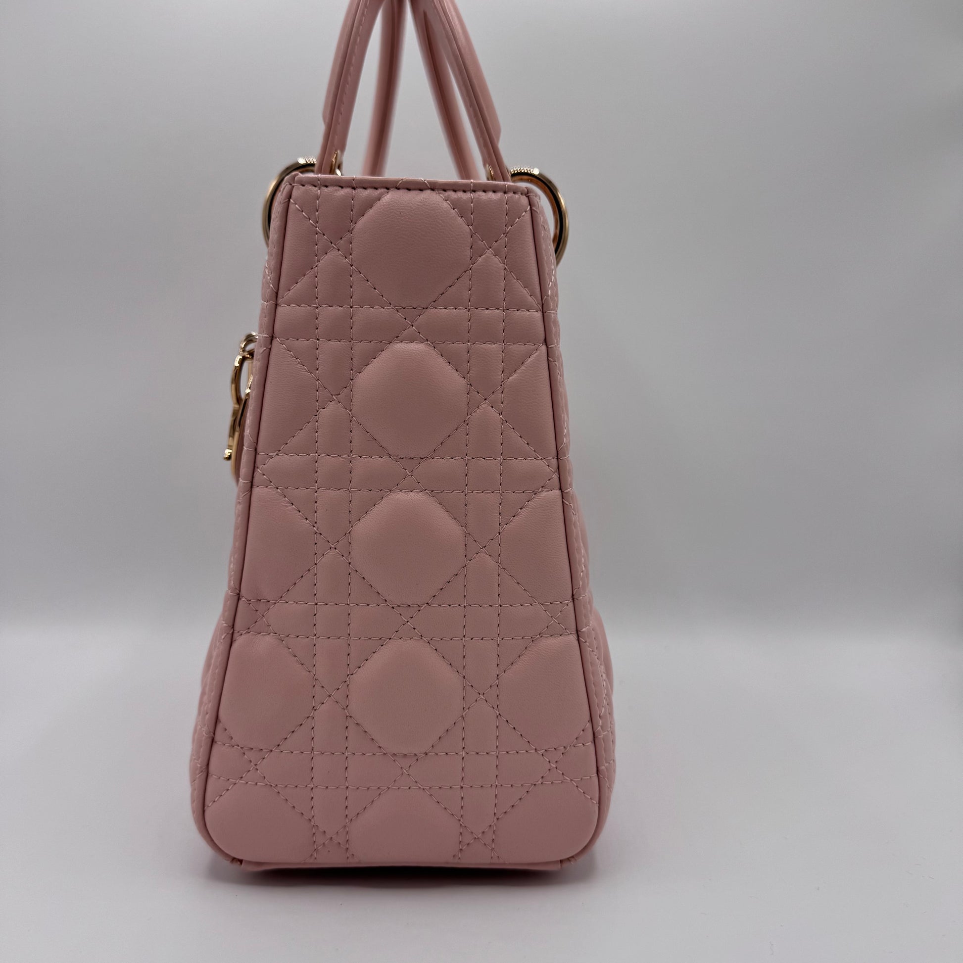 Christian Dior - Pearly Lambskin Cannage Lady Dior Lotus