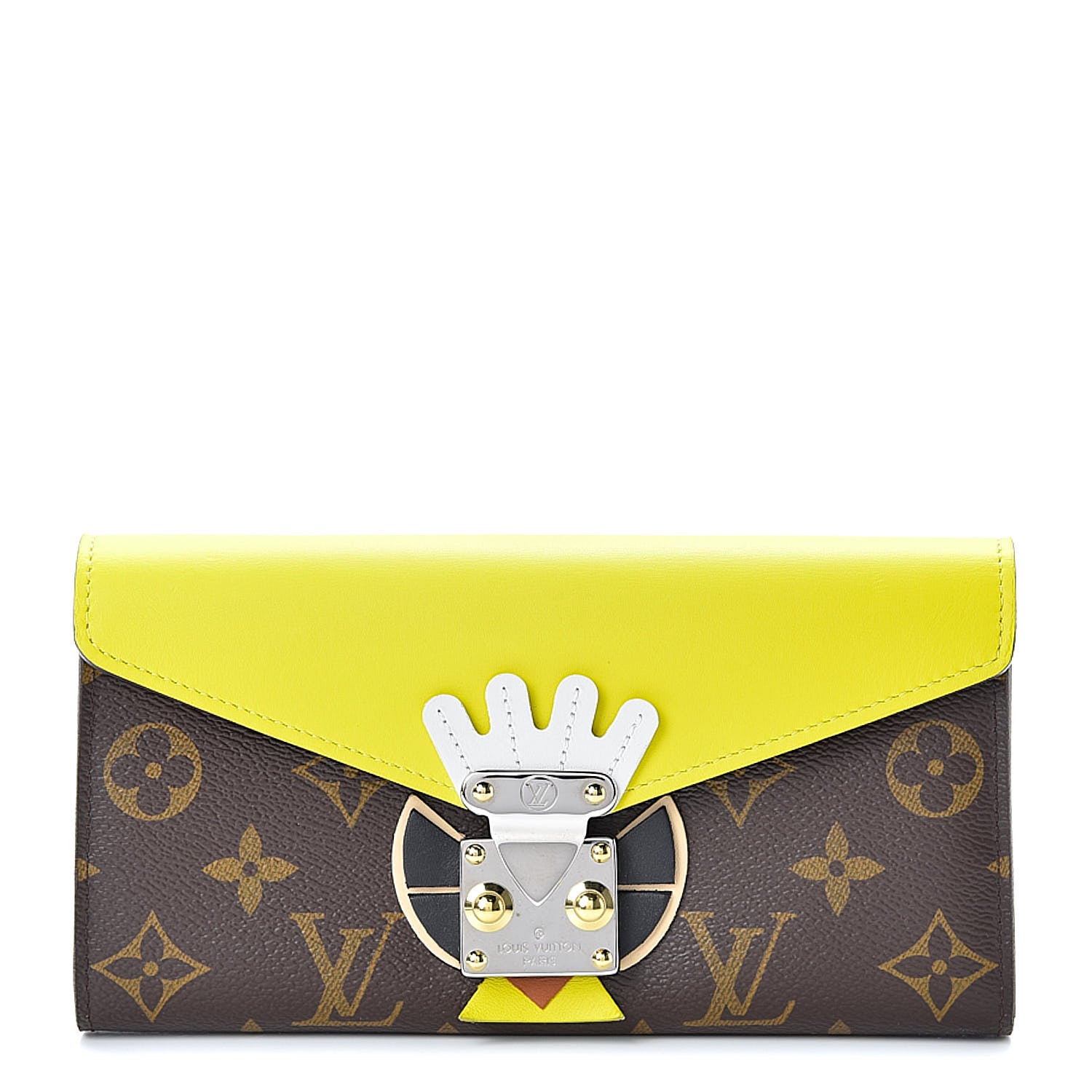 Monogram Tribal Mask Sarah Wallet Yellow twins