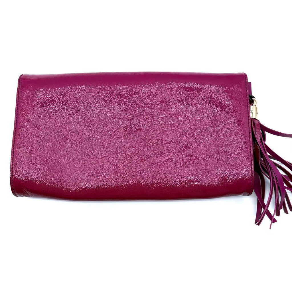 Pebbled Calfskin Medium Soho Clutch Bright Bouganville