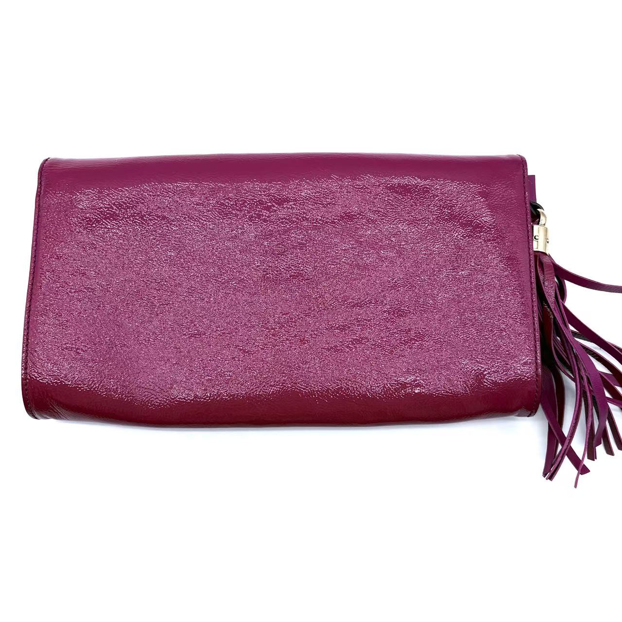 Pebbled Calfskin Medium Soho Clutch Bright Bouganville