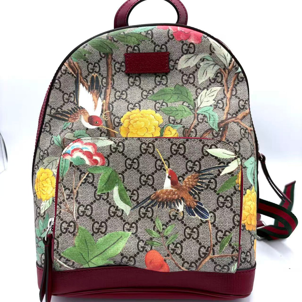 Zip Pocket Backpack Tian Print GG Coated Canvas Small