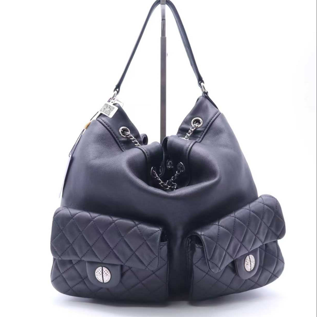 CHANEL Matelasse Backpack Black Lambskin twins LDZ974