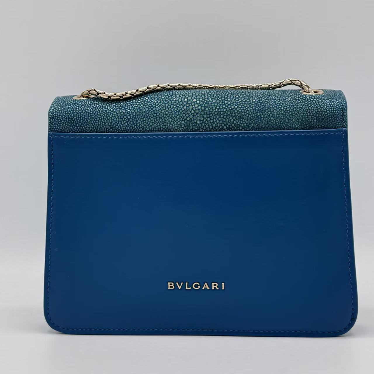 Calfskin Serpenti Forever Shoulder Bag Tropical Turquoise GREEN