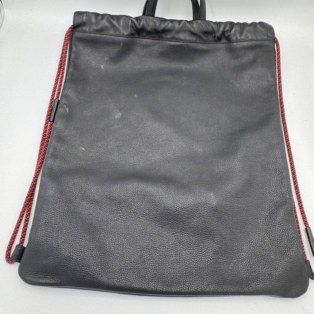 Gucci- Logo Drawstring Backpack Printed Leather