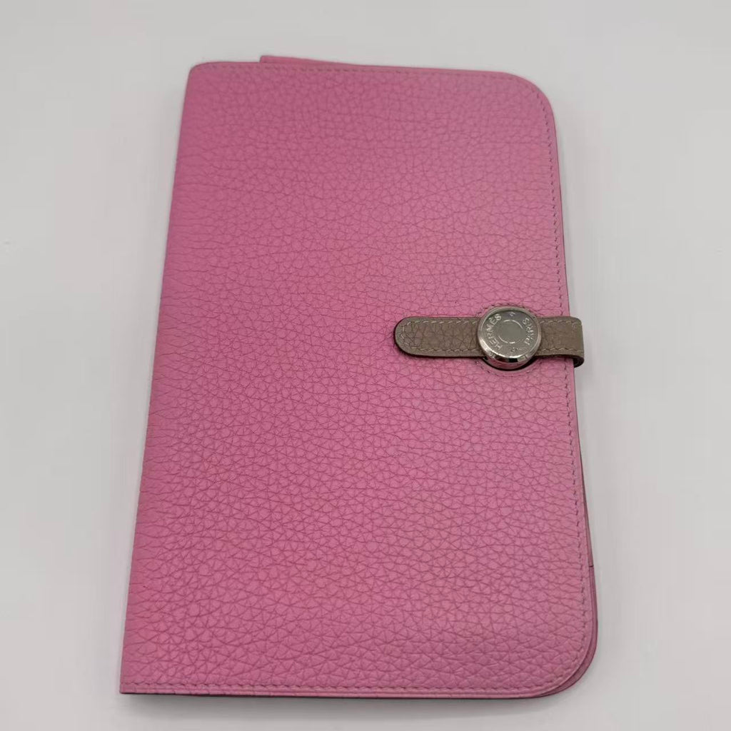 Pink Togo Dogon Recto Verso Wallet