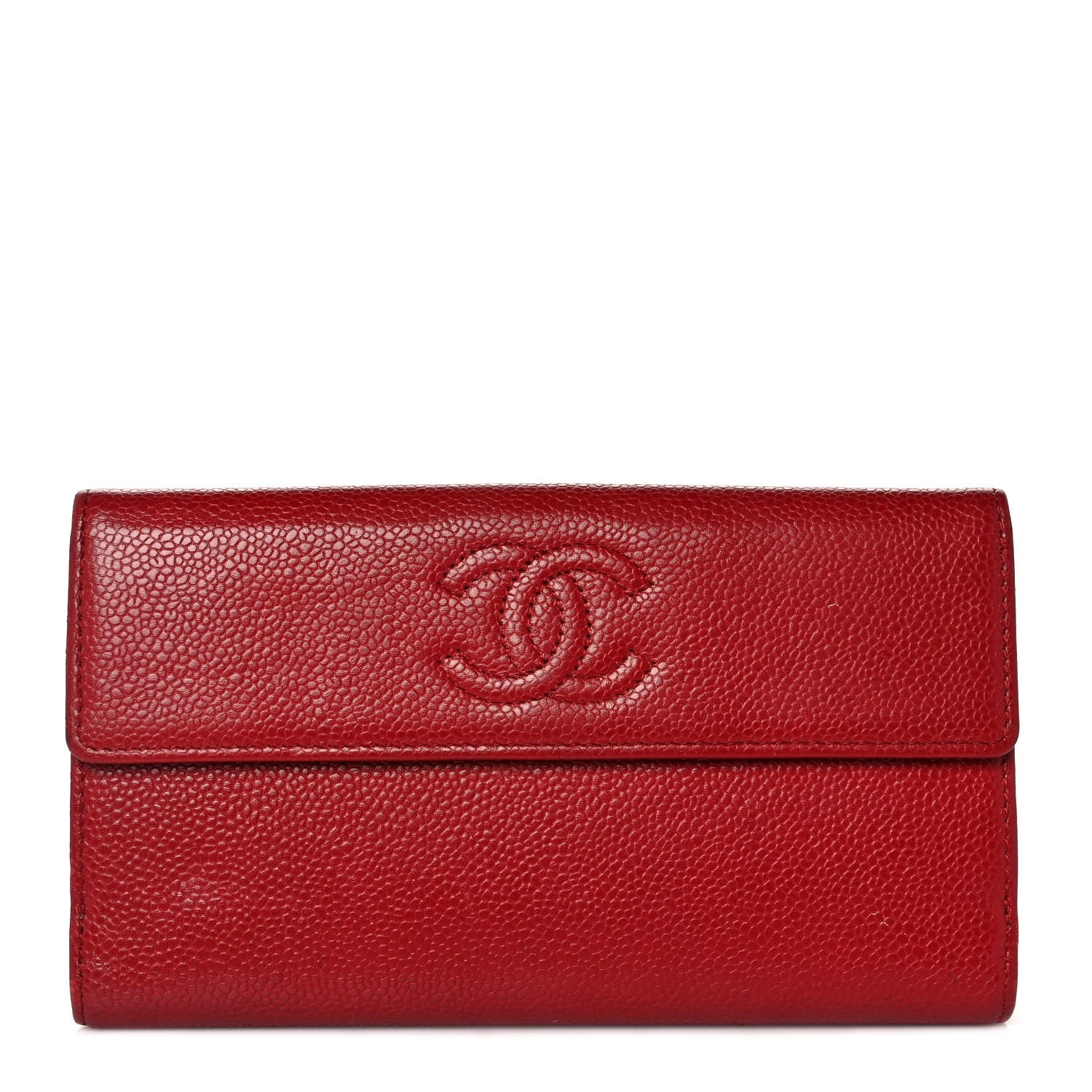 Caviar Timeless CC French Long Wallet Red Twins