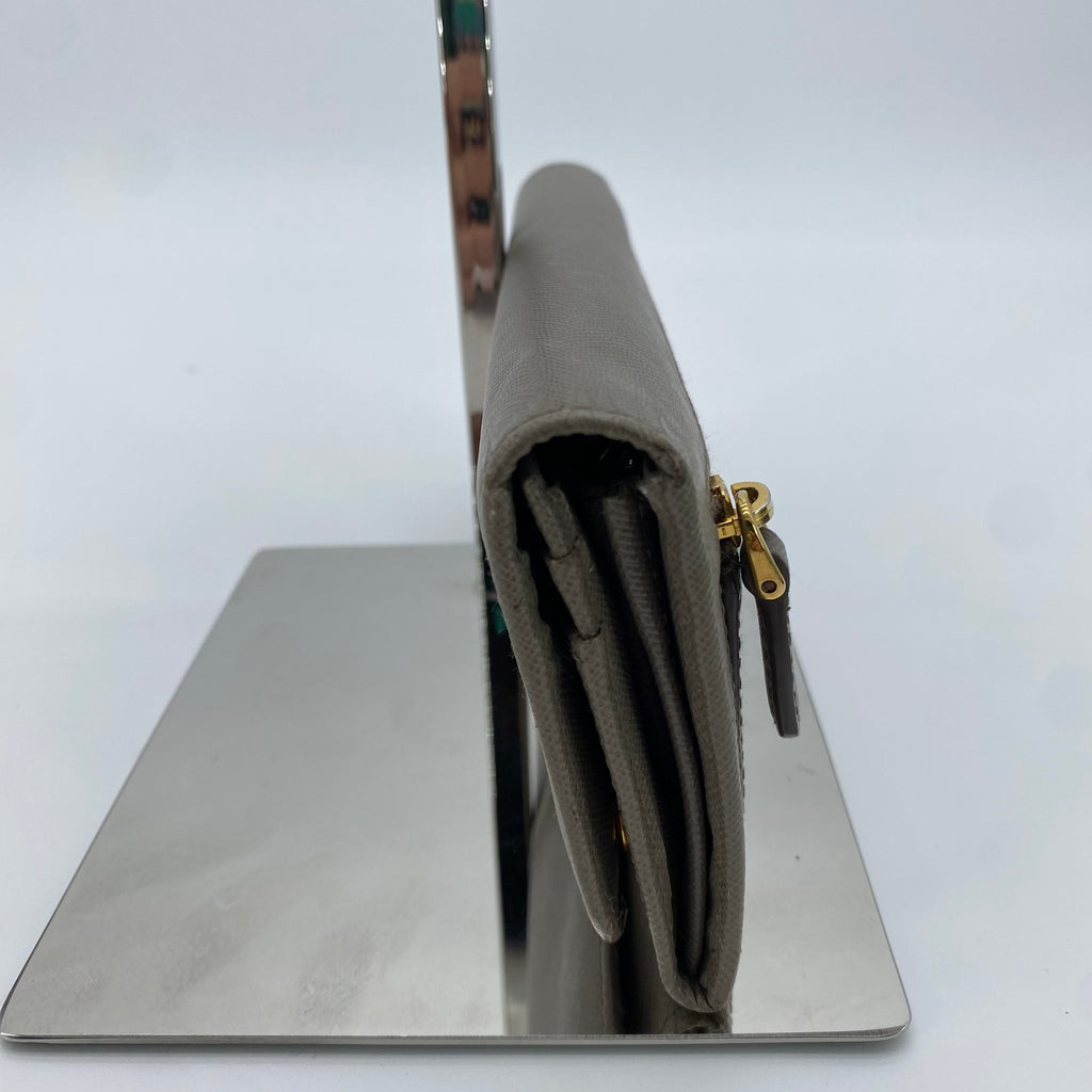 Flap Wallet Saffiano Leather Long