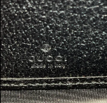 Dollar Calfskin Boar Effect GG Marmont Zip Around Wallet Black W21570