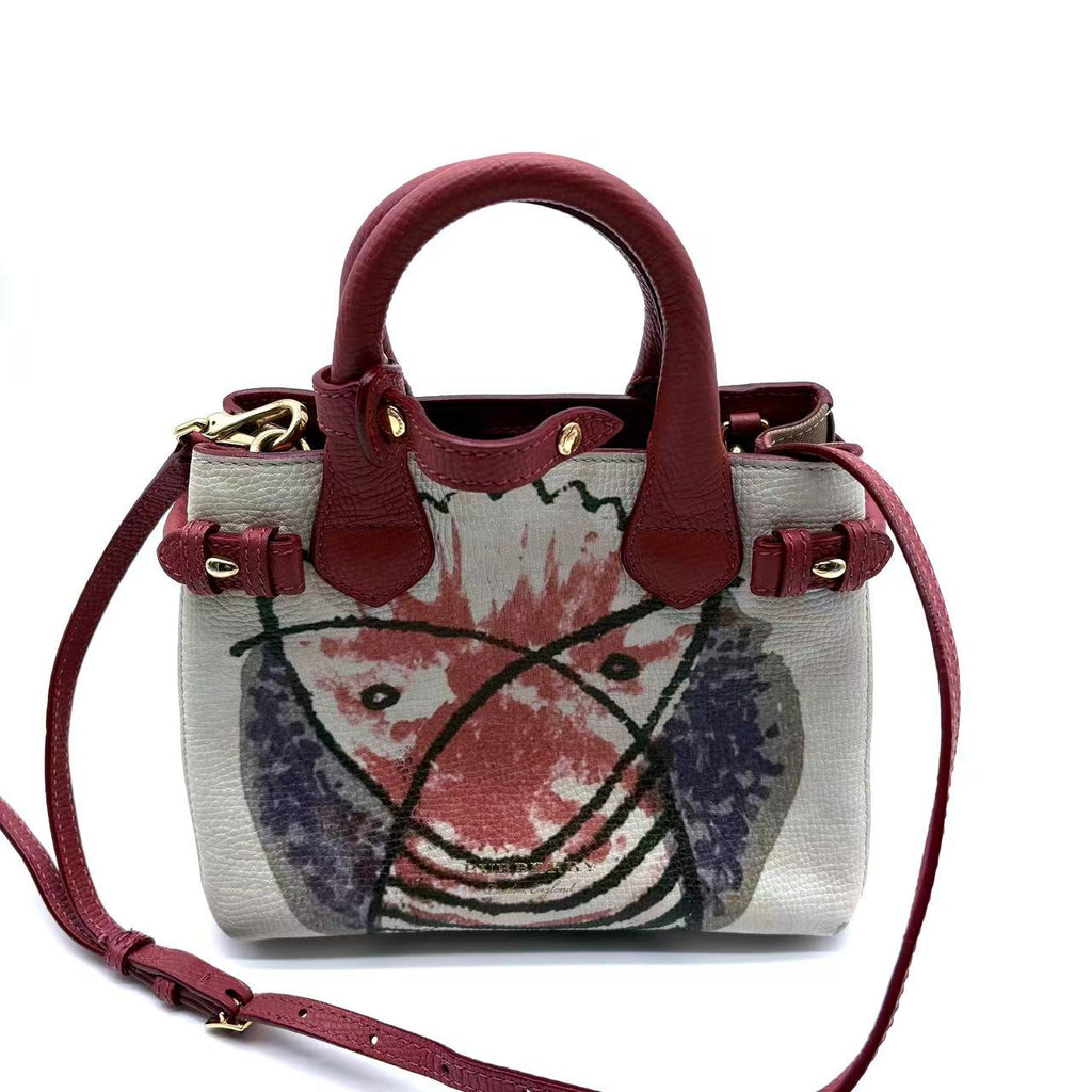 Multicolor Printed Leather Banner Tote