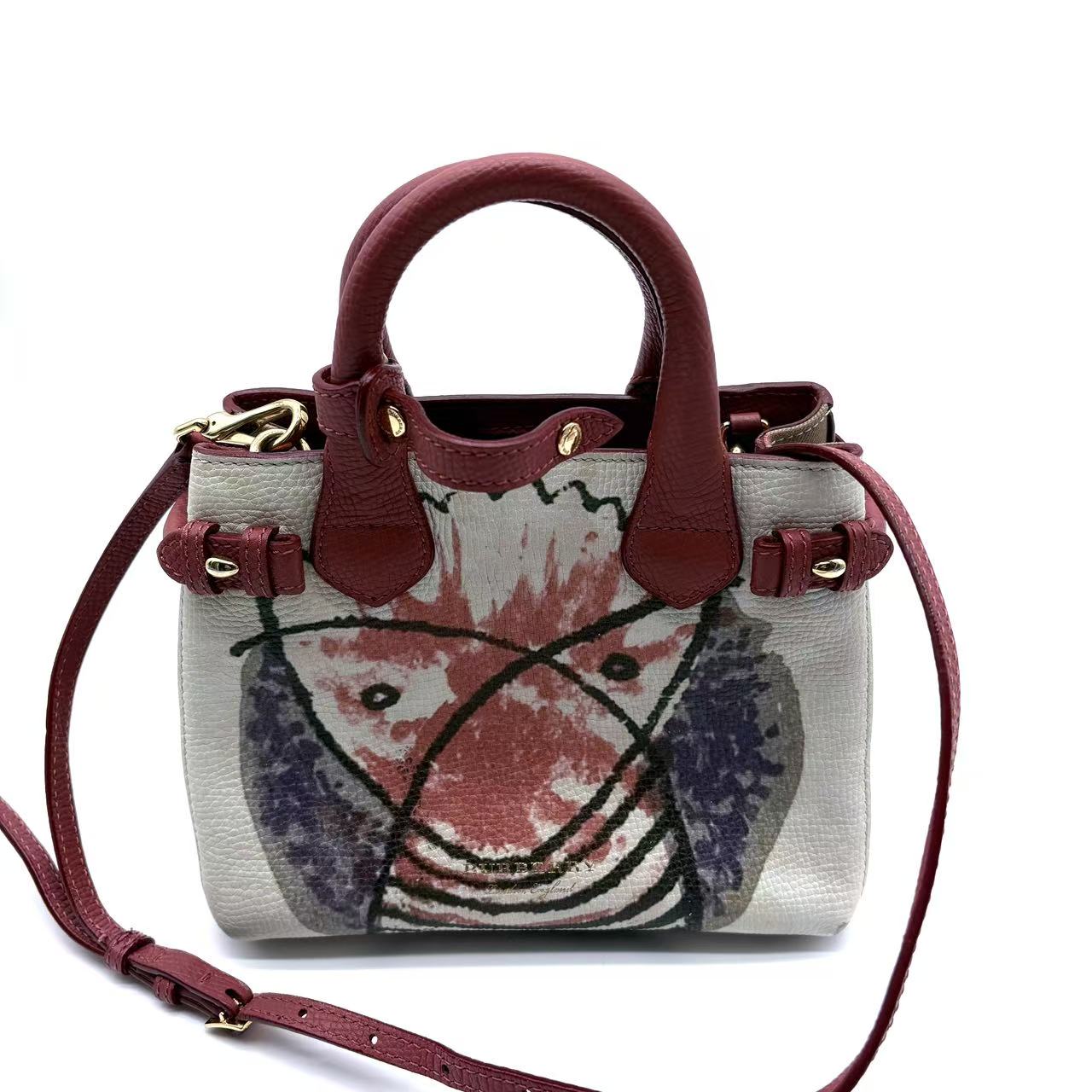 Multicolor Printed Leather Banner Tote