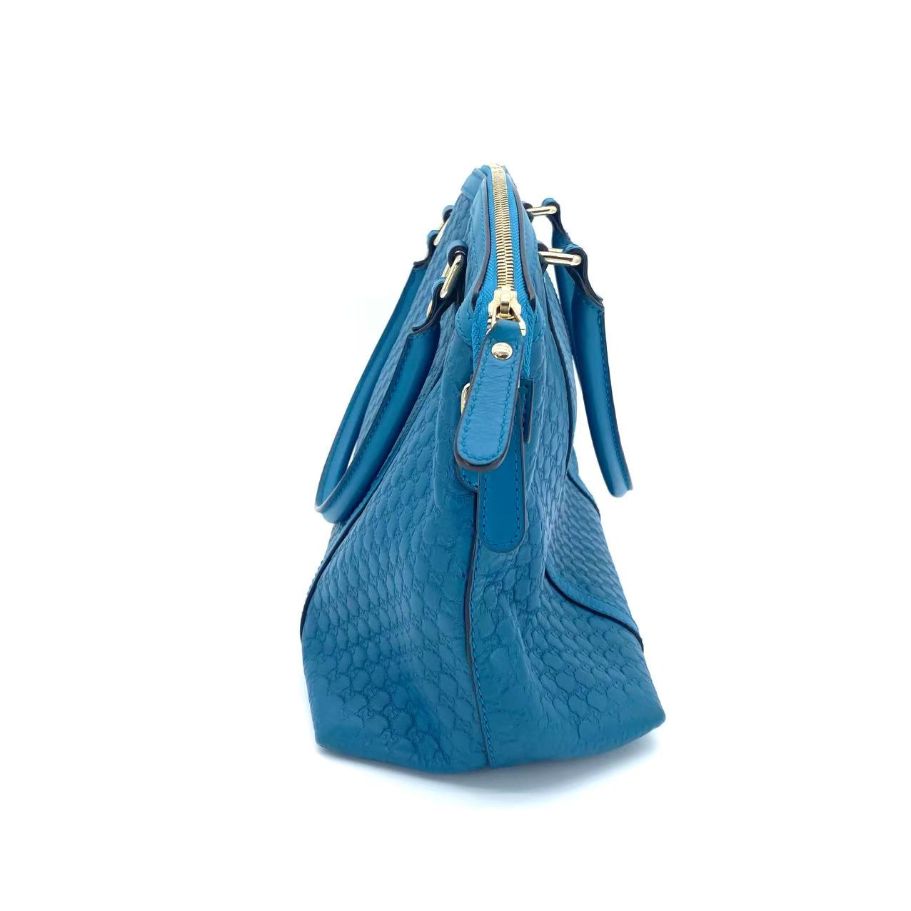 Soft Microguccissima Dome Satchel Deep Cobalt