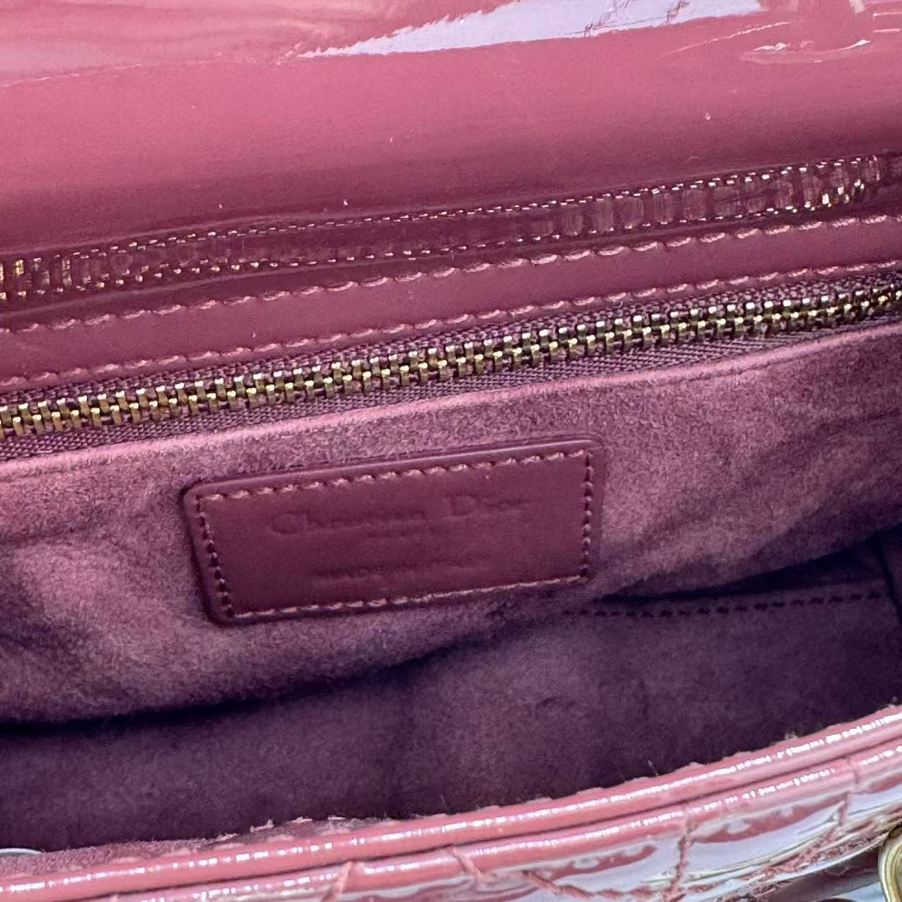 Christian Dior  Patent Cannage Mini Lady Dior Pink