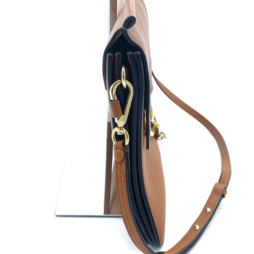 Chole Goatskin Medium Faye Shoulder Bag Caramel