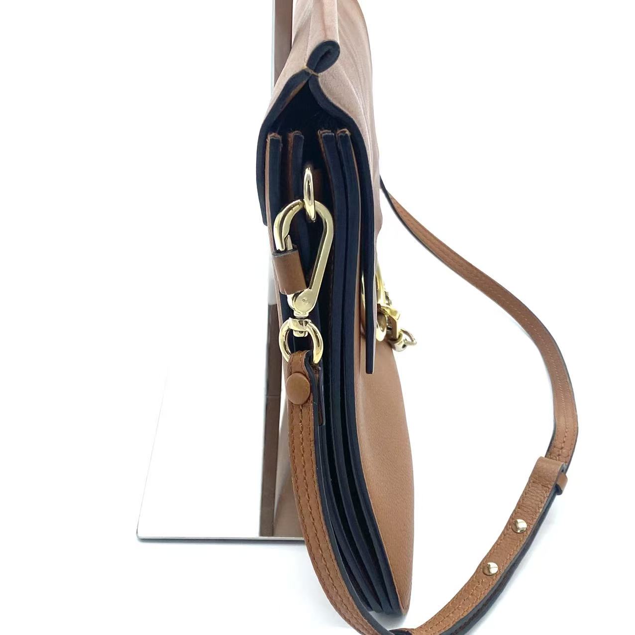 Chole Goatskin Medium Faye Shoulder Bag Caramel