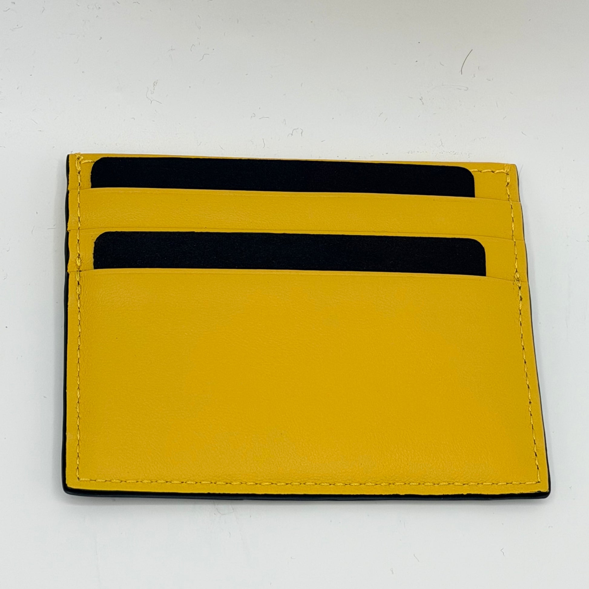 Camouflage Bugs Print Calf Leather Military Green Card Case