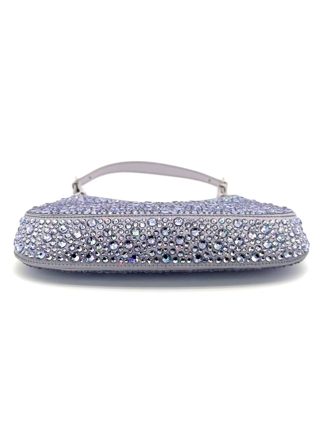 Cleo Shoulder Bag Crystal Embellished Satin Small