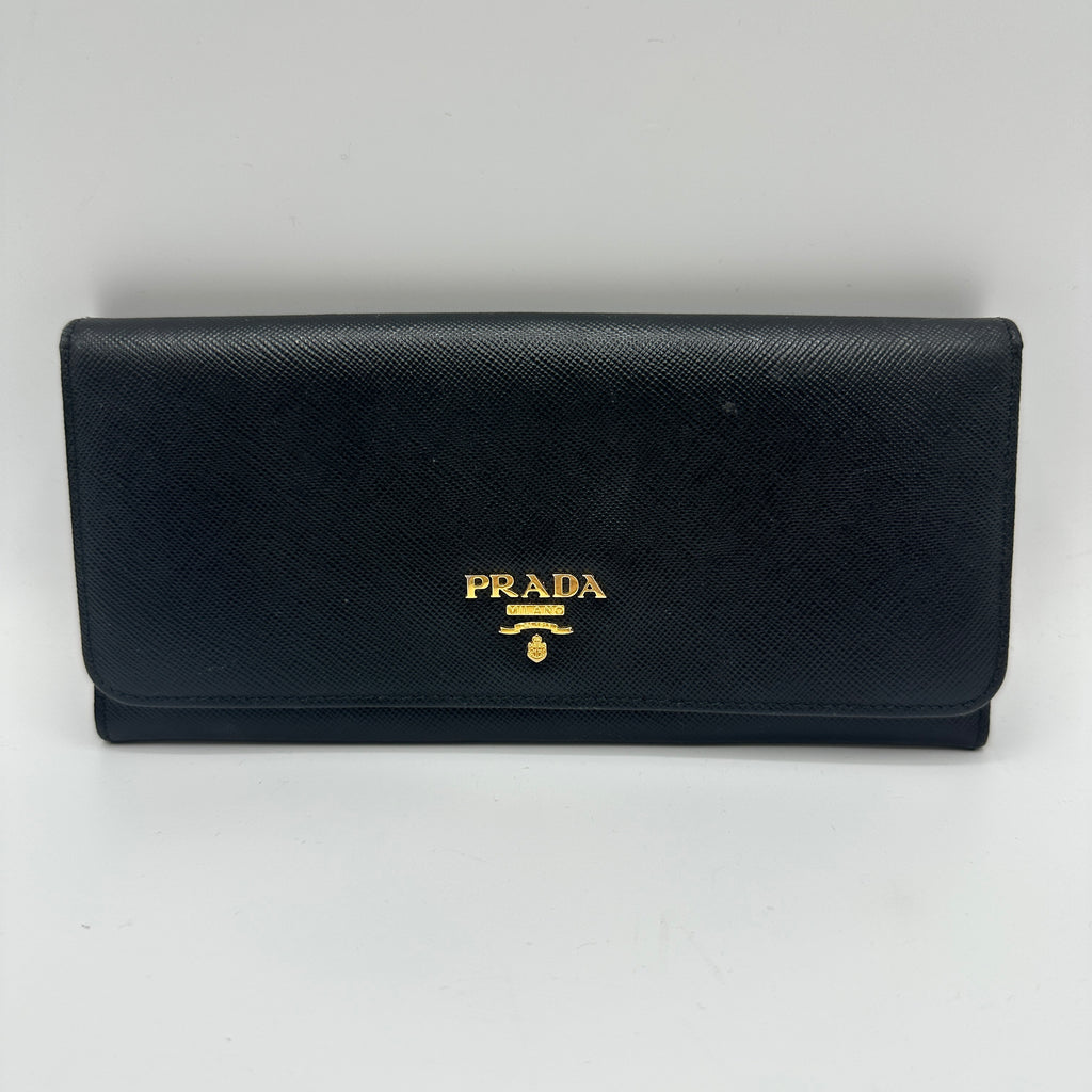 Large Saffiano Leather Wallet Black For Gisel