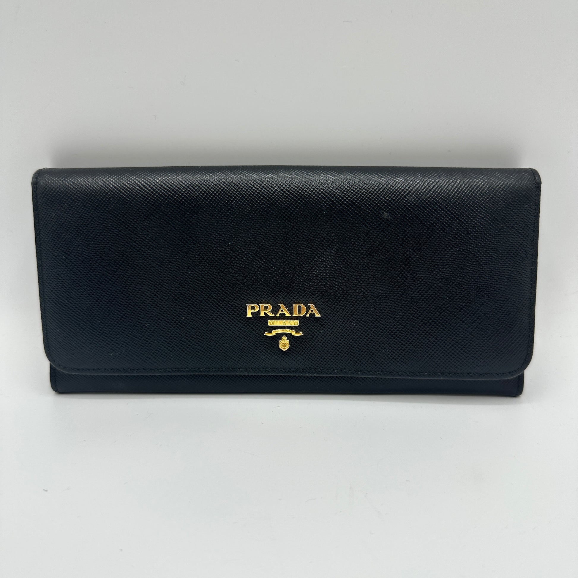Large Saffiano Leather Wallet Black For Gisel