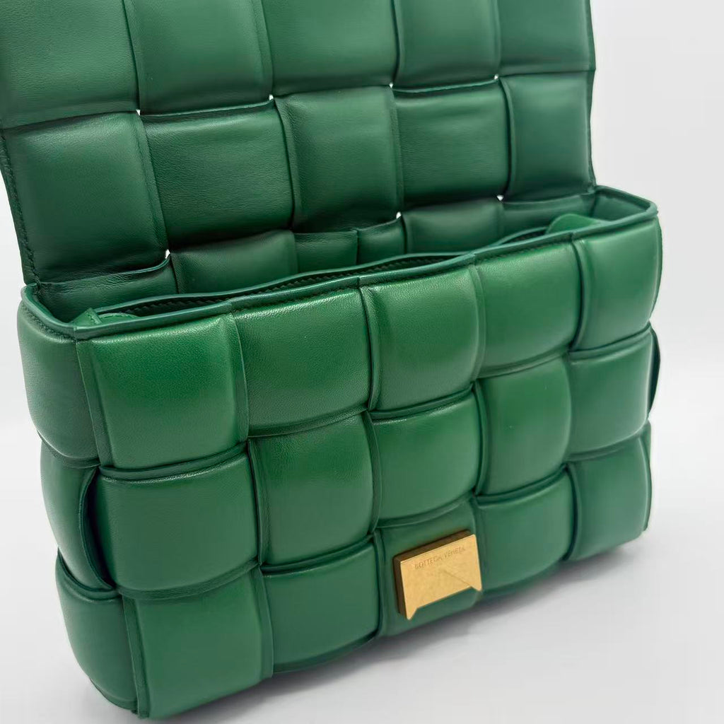 Cassette Crossbody Bag Padded Maxi Intrecciato Leather
