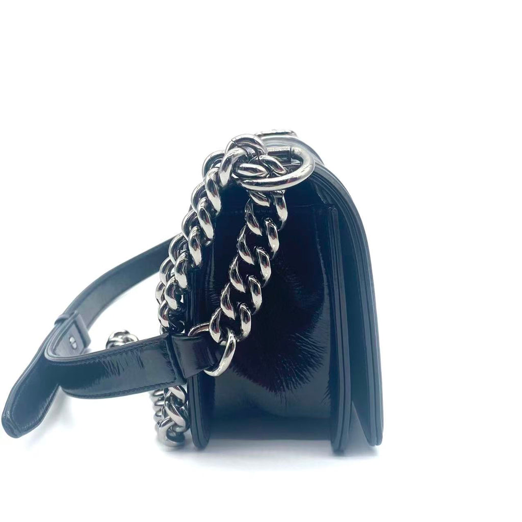 Boy Flap Bag Quilted Patent Small