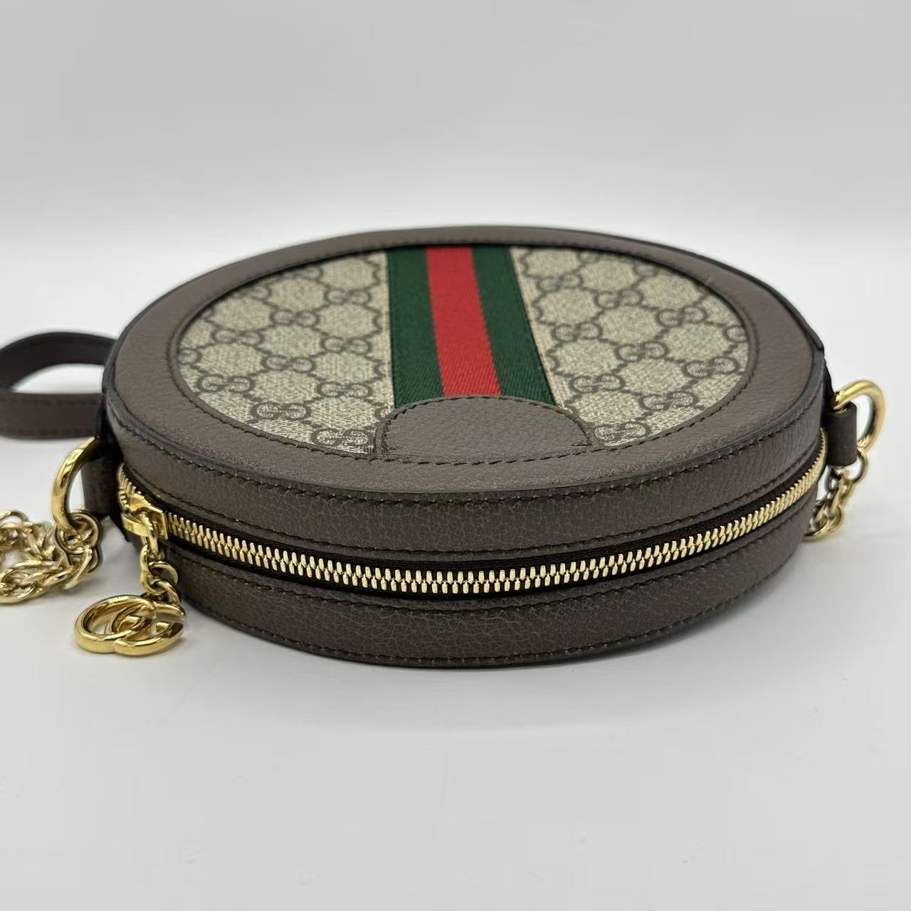 GG Supreme Monogram Web Mini Ophidia Round