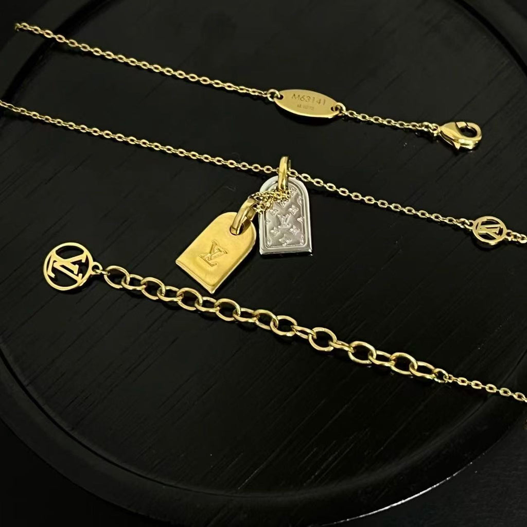 Nanogram Name Tag Necklace Metal Twins LDJ4057