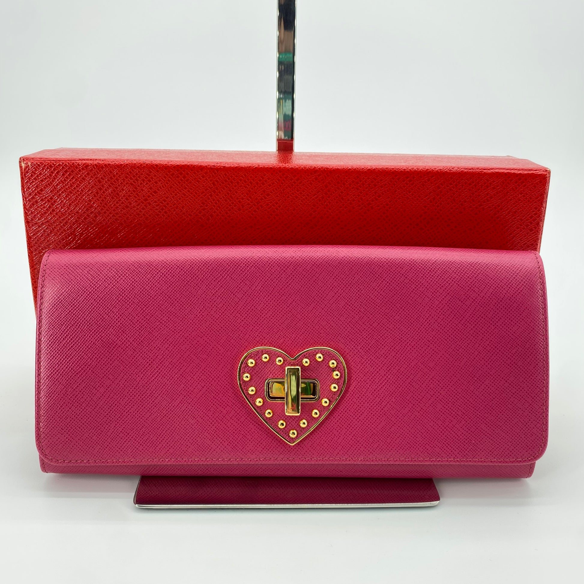 Flap Wallet Saffiano Leather Long
